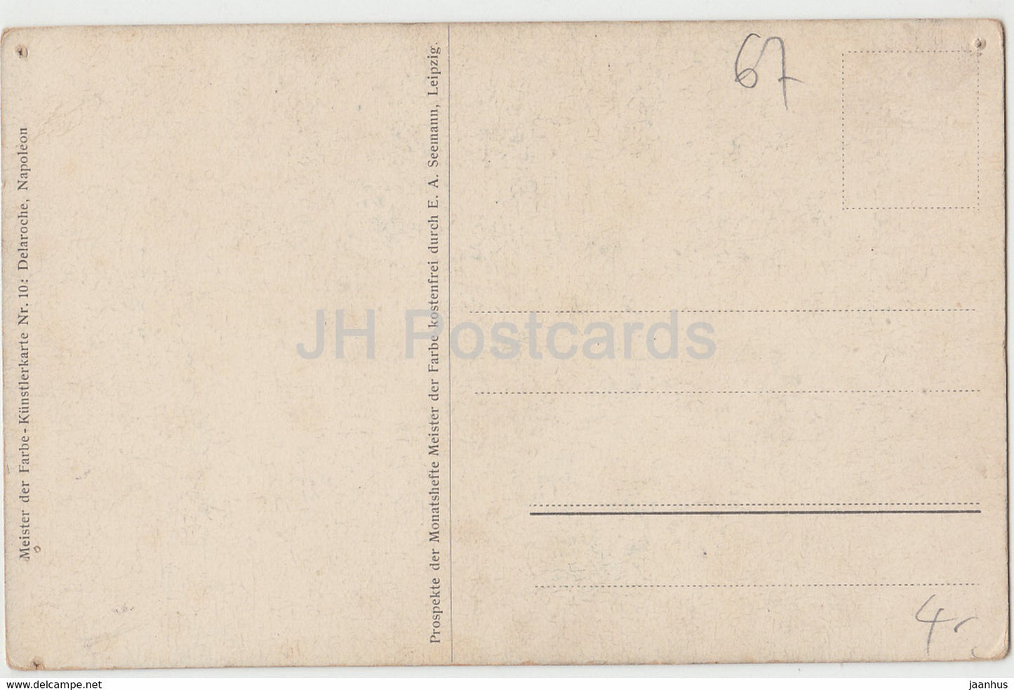 painting by Paul Delaroche - Napoleon - 10 - French art - old postcard - France - unused