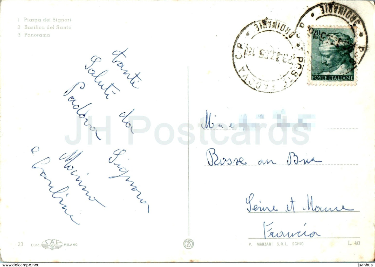 Saluti da Padova - Piazza dei Signori - Basilica del Santo - Greetings from Padua - 23 - multiview - 1965 - Italy - used