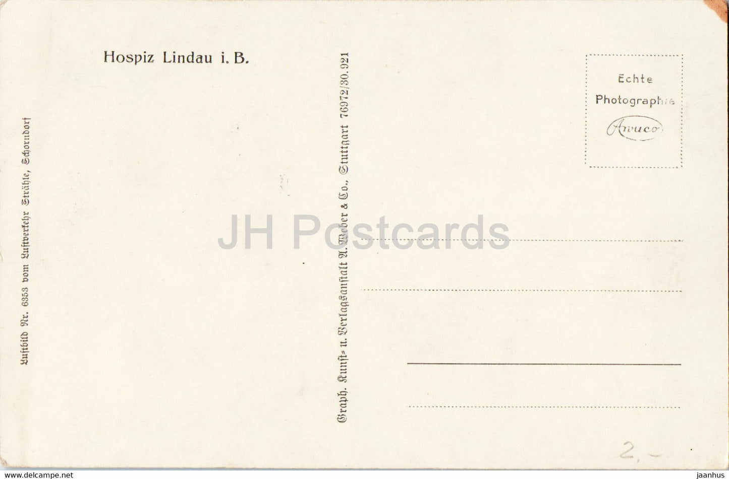 Hospiz Lindau i B - carte postale ancienne - Allemagne - inutilisée