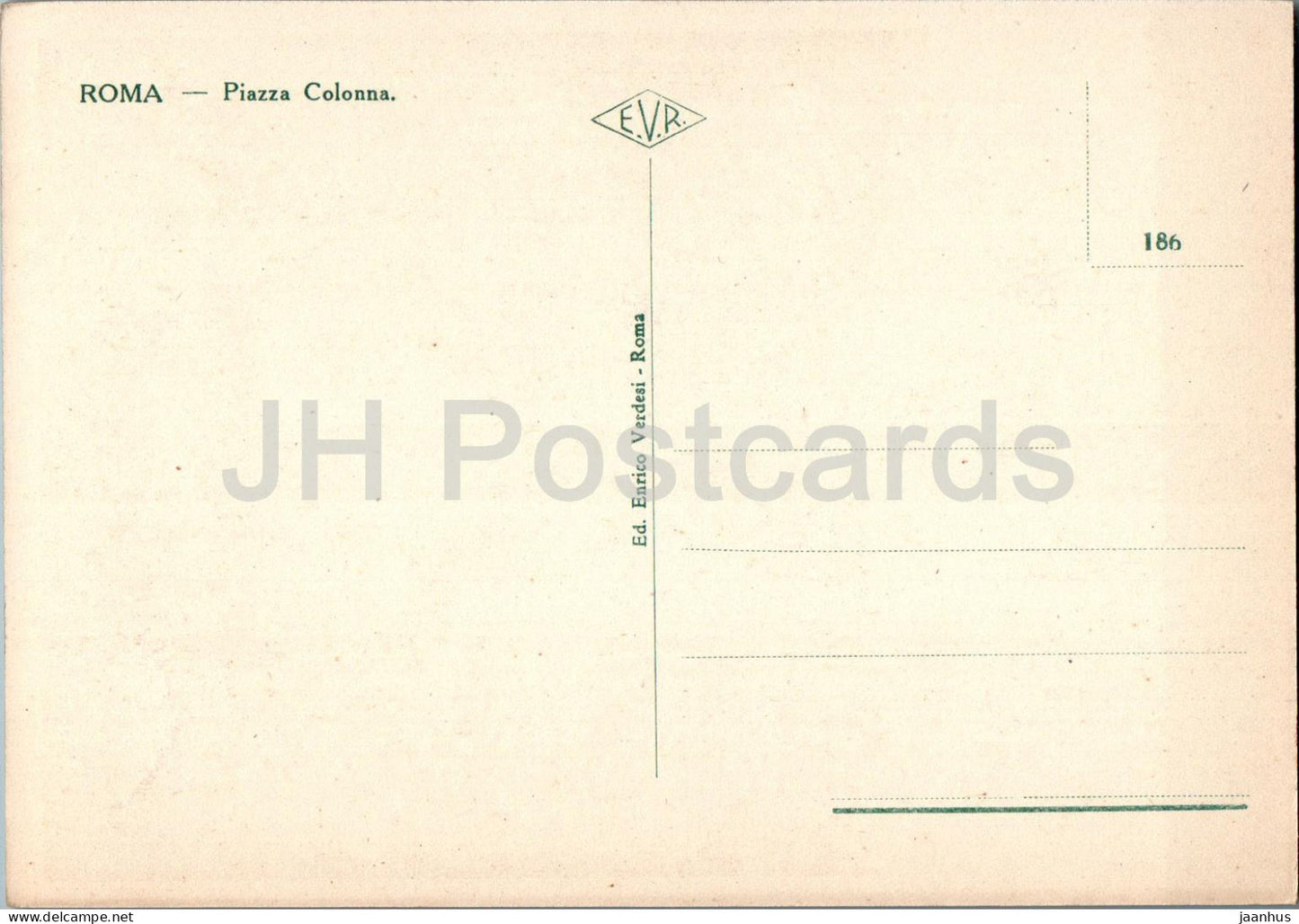 Roma - Rom - Piazza Colonna - Platz - 186 - alte Postkarte - Italien - unbenutzt