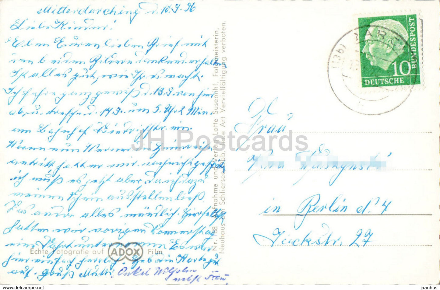 Gruss aus Birkenstein - carte postale ancienne - 1956 - Allemagne - utilisé