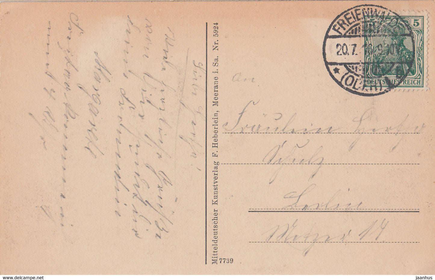 Bad Freienwalde a d Oder - Wilhelmstrasse u Kriegerdenkmal - Sommer u Winter Kurort old postcard - 1916 - Germany - used