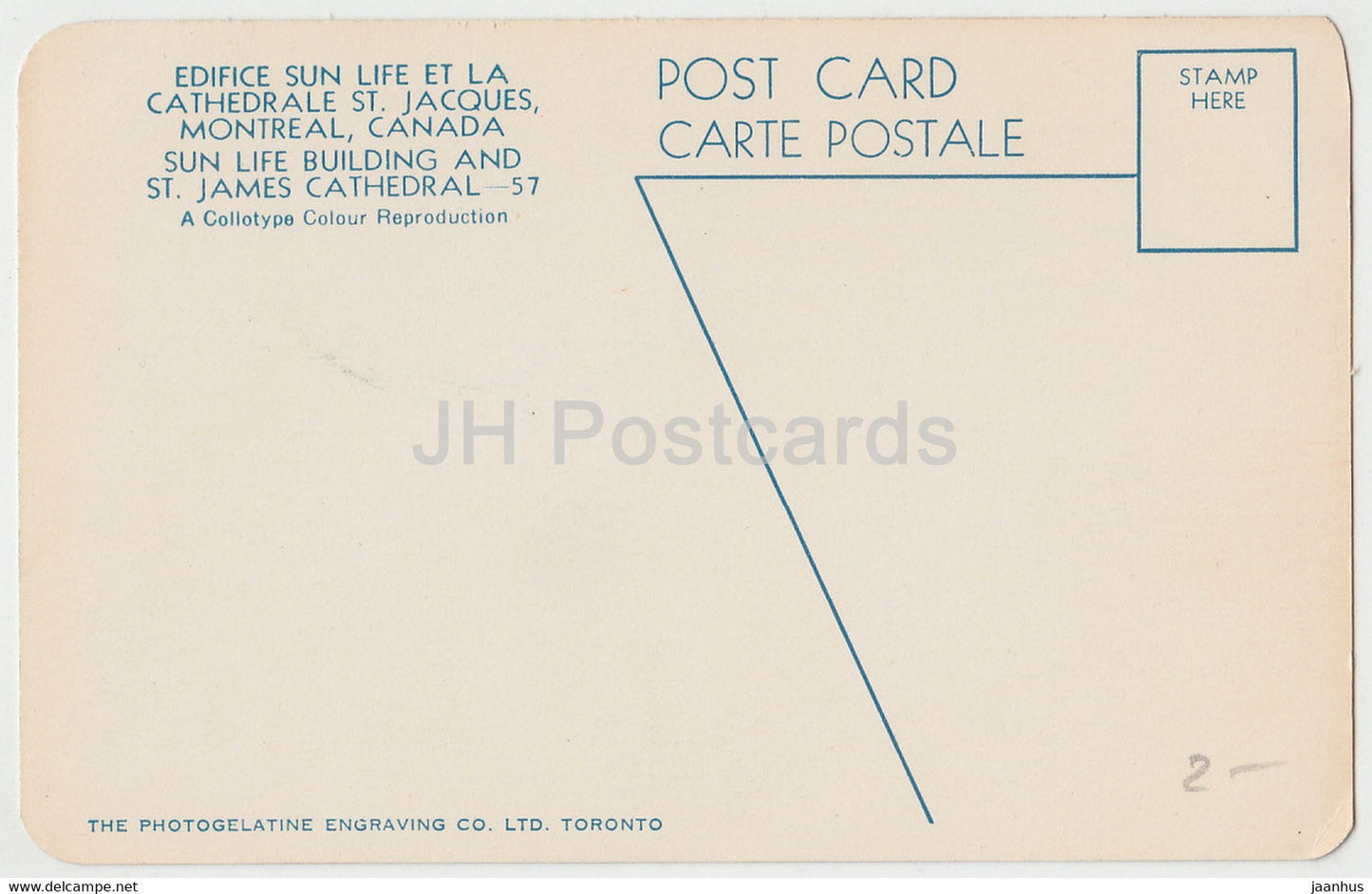 Montreal Sun Life Building and St James Cathedral - Edifice Sun Life et la Cathedrale St Jacques - Canada - unused