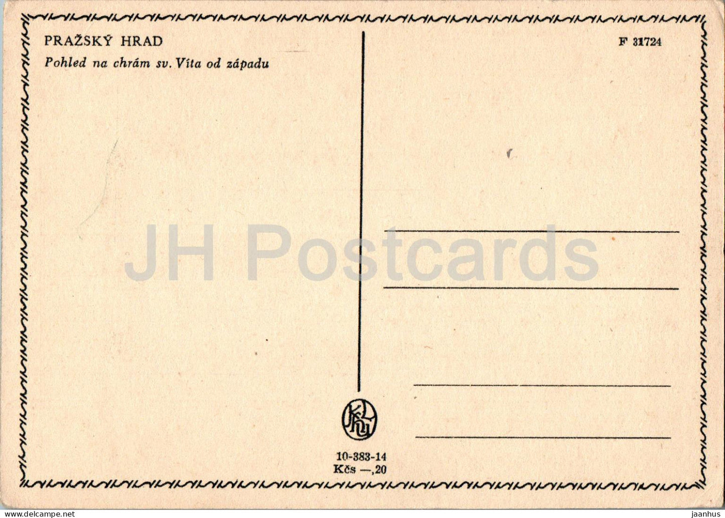 Praha - Prague - Pohled na Chram sv Vita od zapadu - cathédrale - carte postale ancienne - République tchèque - Tchécoslovaquie - inutilisée