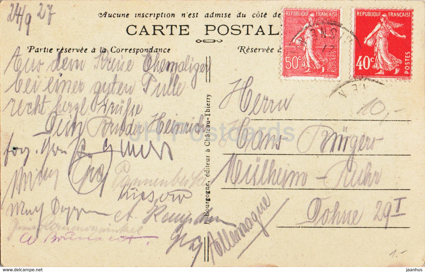 Laon - La Cathédrale - cathédrale - 1 - carte postale ancienne - 1927 - France - occasion