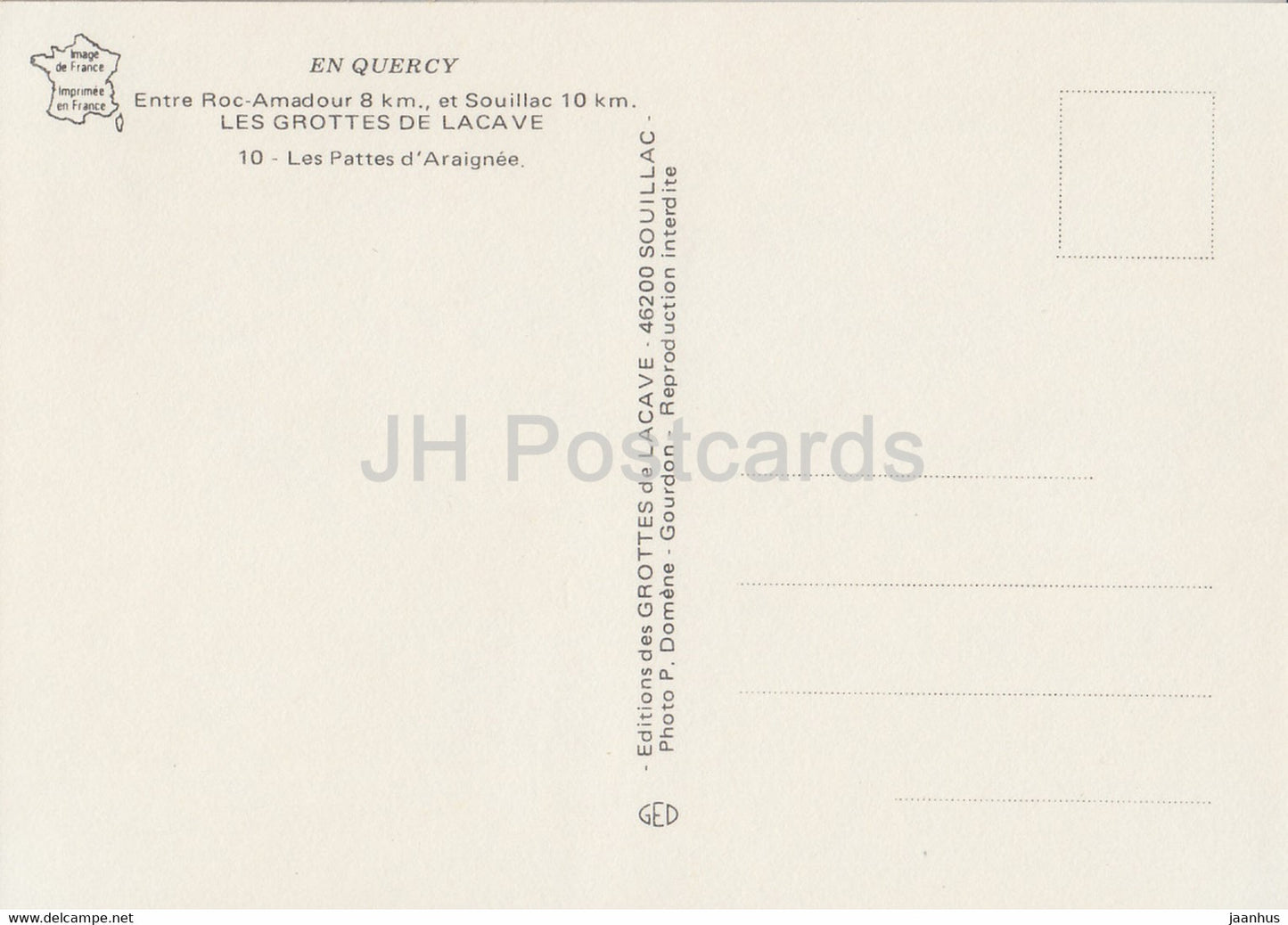 En Quercy - Les Grottes de Lacave - Les Pattes d'Araignee - France - inutilisé