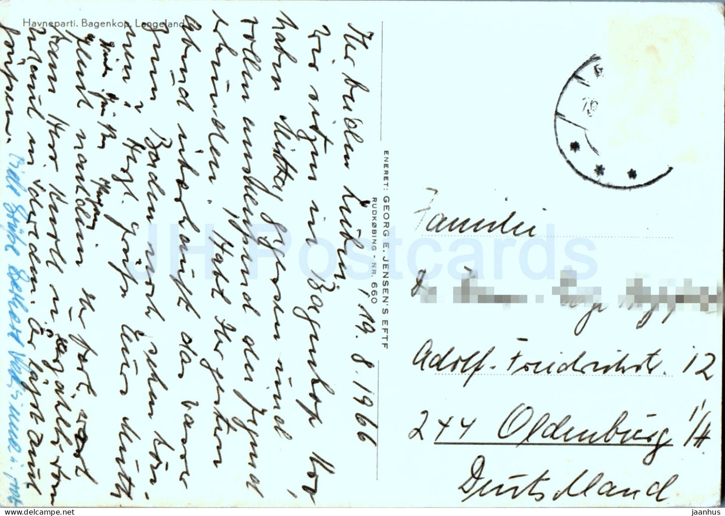Havenparti - Bagenkop - Longeland - port - bateau - navire - 660 - 1966 - Danemark - utilisé