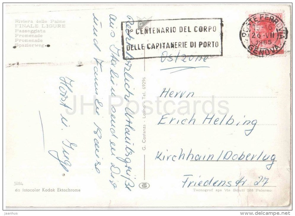 passeggiata - promenade - Finale Ligure - Savona - Liguria - 5184 - Italia - Italy - sent from Italy to Germany - JH Postcards
