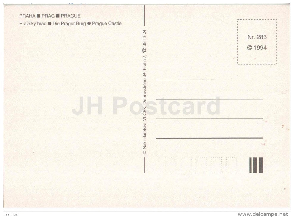 Praha - Prague - 1 - Prague Castle - Czech Republic - unused - JH Postcards
