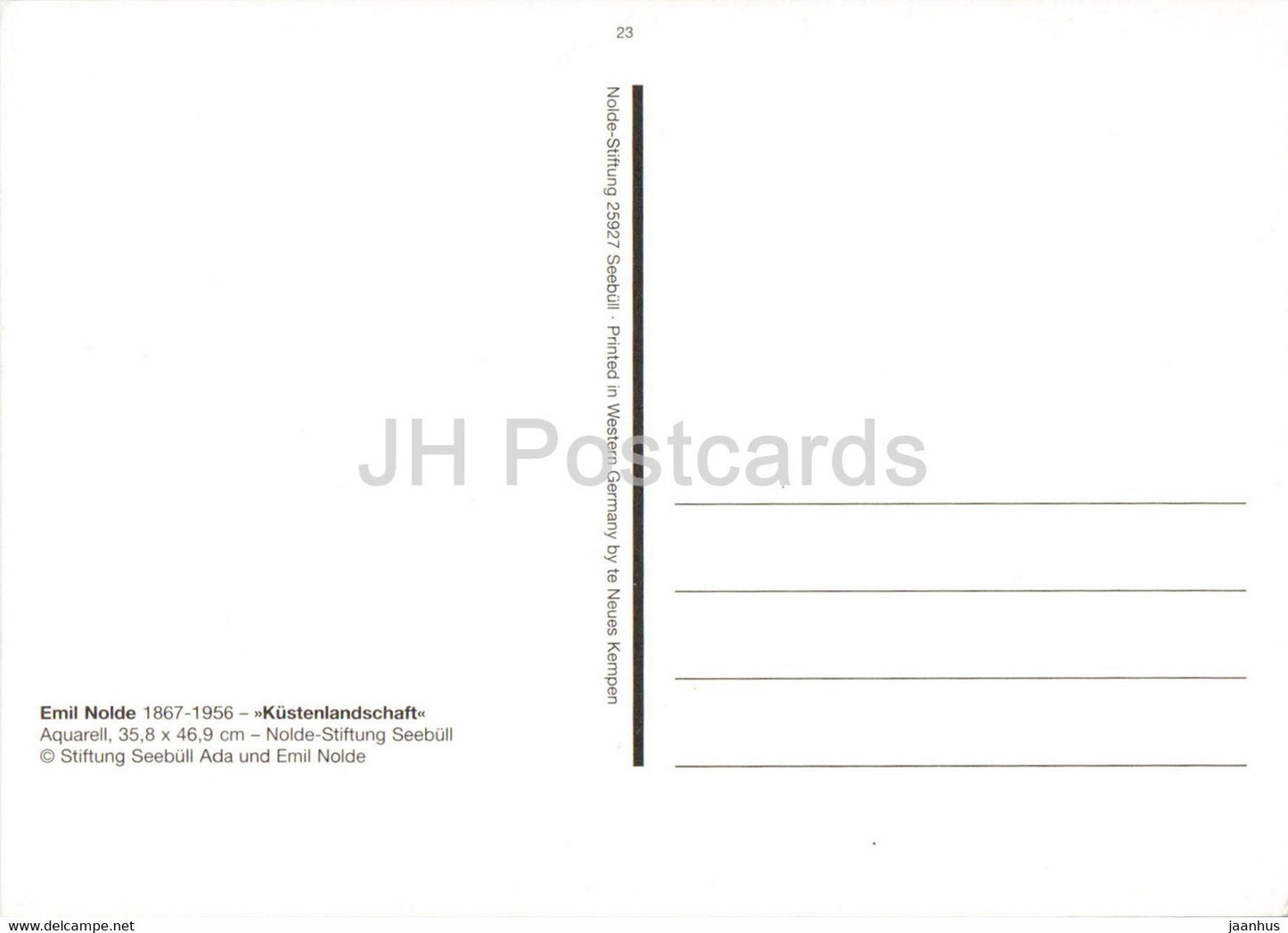 peinture d'Emil Nolde - Kustenlandschaft - paysage côtier - art allemand - Allemagne - inutilisé