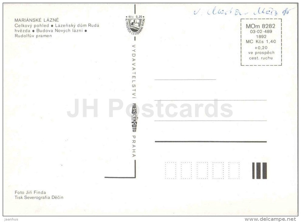 Bathhouse Red Star - spa - Rudolf source - Marianske Lazne - Marienbad - Czechoslovakia - Czech - unused - JH Postcards