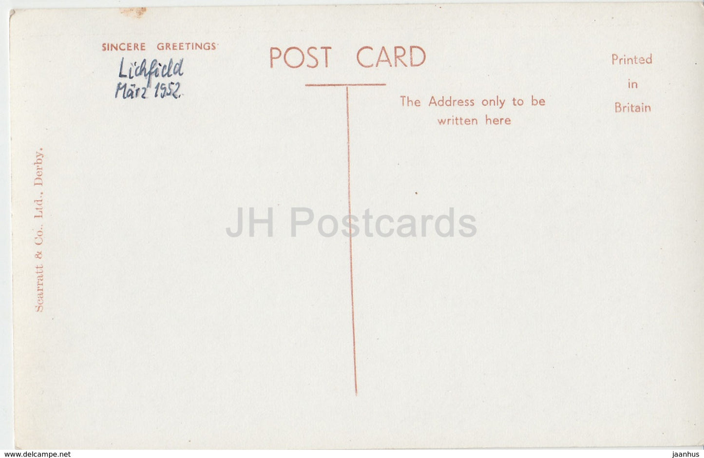 Lichfield - St. Chad's Church - Stow - 1353 - 1952 - United Kingdom - England - used