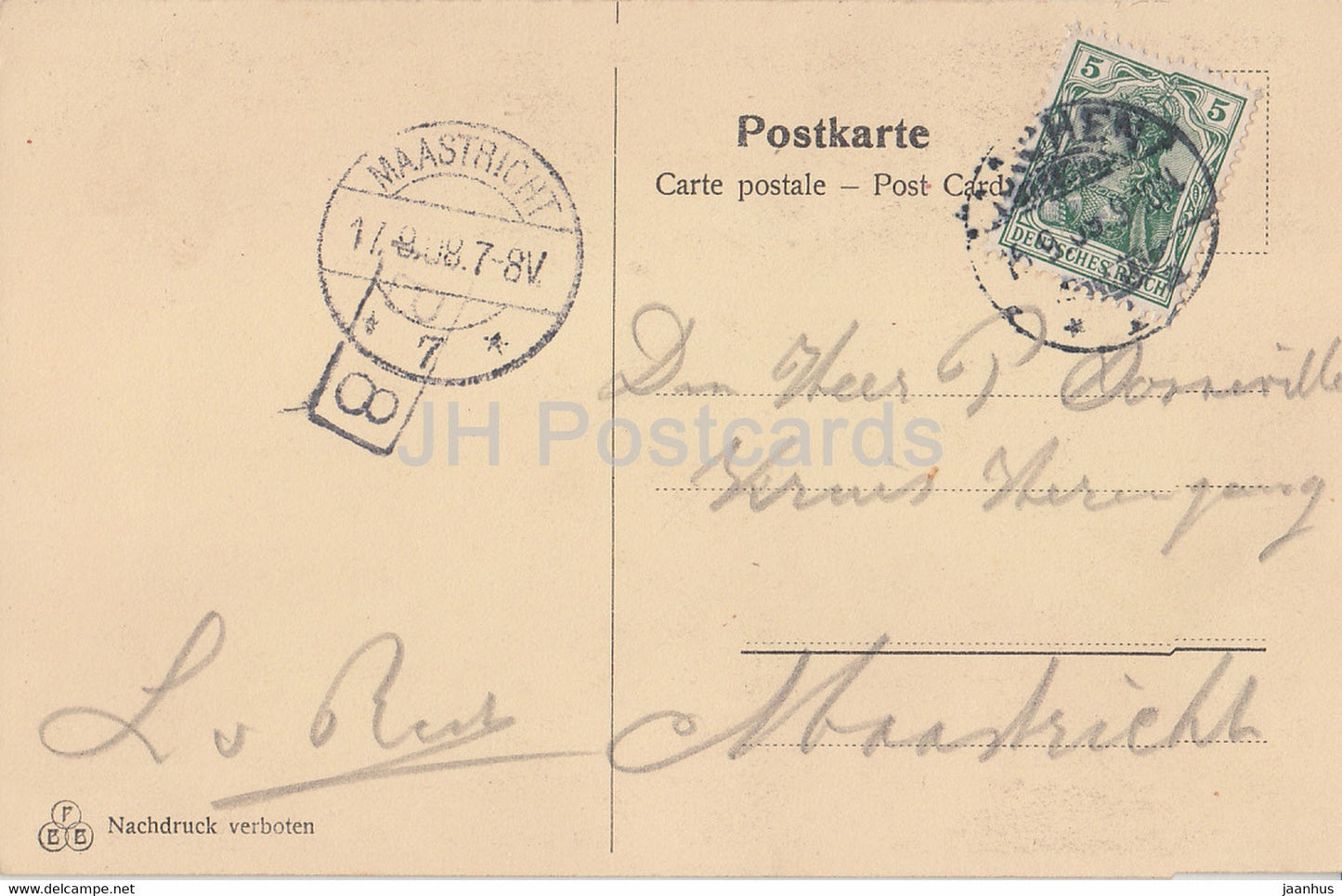 Aachen - Einblick vom Hof zum Rathaus - Gemalde v Hermann Killian - old postcard - 1908 - Germany - used