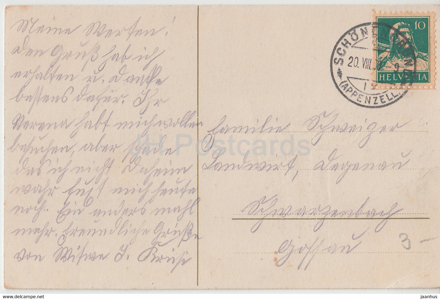 Greeting Card - Die besten Gluckwunsche zum Namenstage - flowers - illustration - old postcard - Germany - used