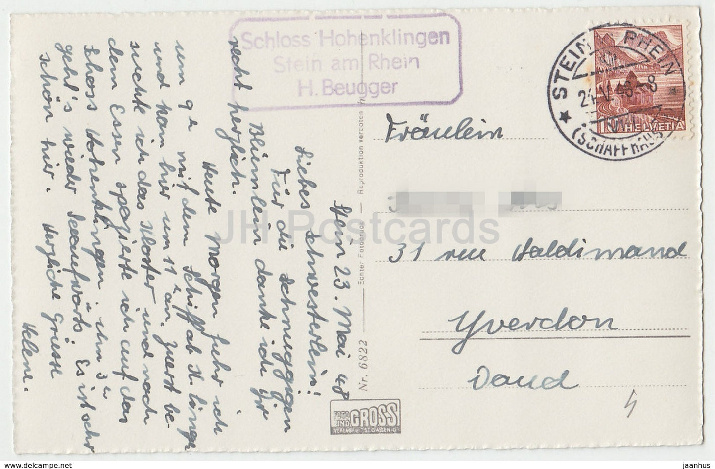Stein a. Rhein mit Schloss Hohenklingen - 6822 - Schweiz - 1948 - gebraucht