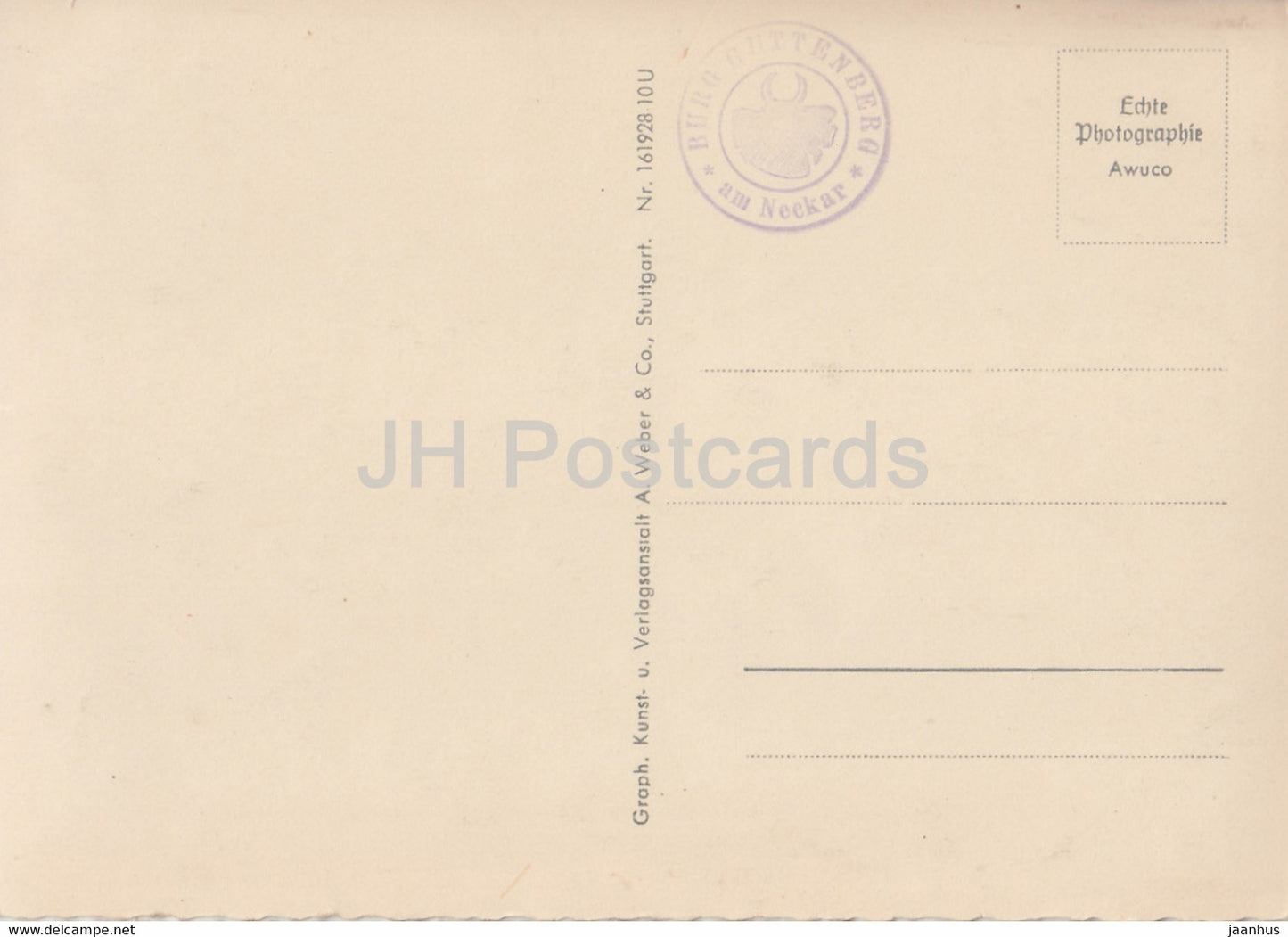 Burg Guttenberg a N - bei Gundelheim - carte postale ancienne - Allemagne - inutilisée