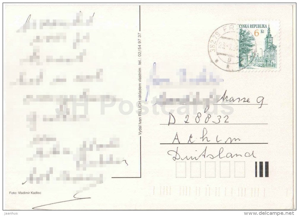 Frymburk - view - Czech - used 1997 - JH Postcards