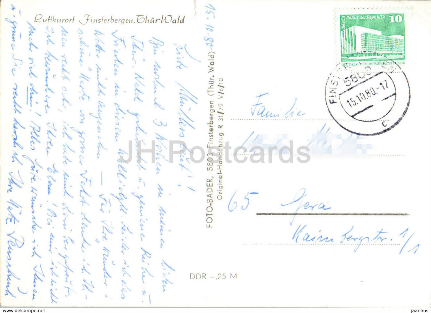Luftkurort Finsterbergen - Thur Wald - 1980 - Germany DDR - used