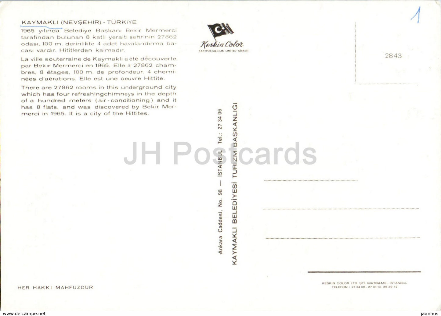 Kaymakli - cave city - Keskin - 2843 - Turkey - unused