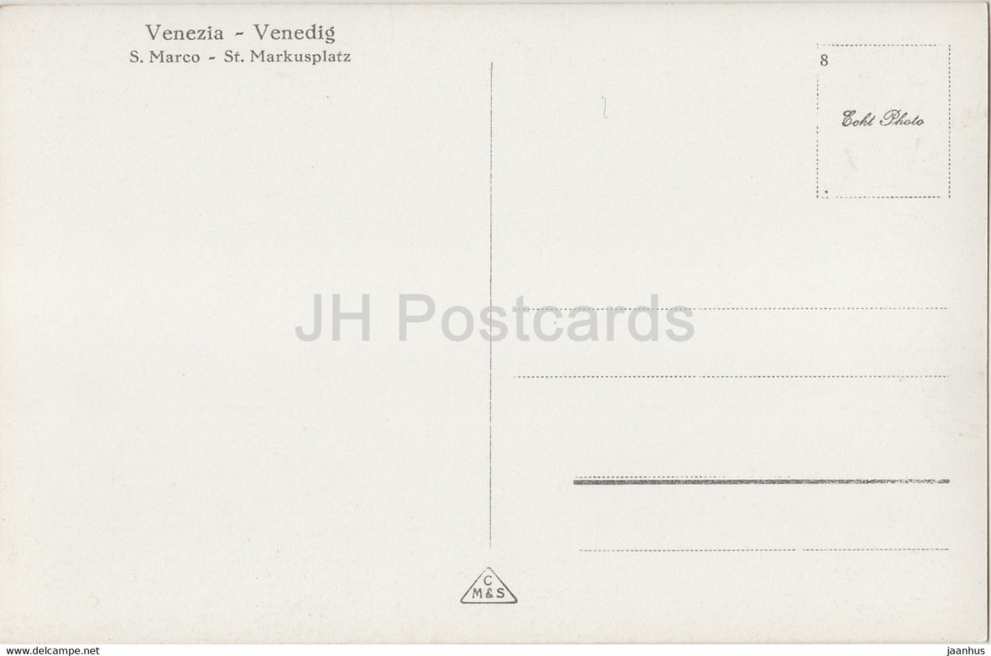 Venezia - Vendig - Venice - S Marco - St Markusplatz - 878 - old postcard - Italy - unused