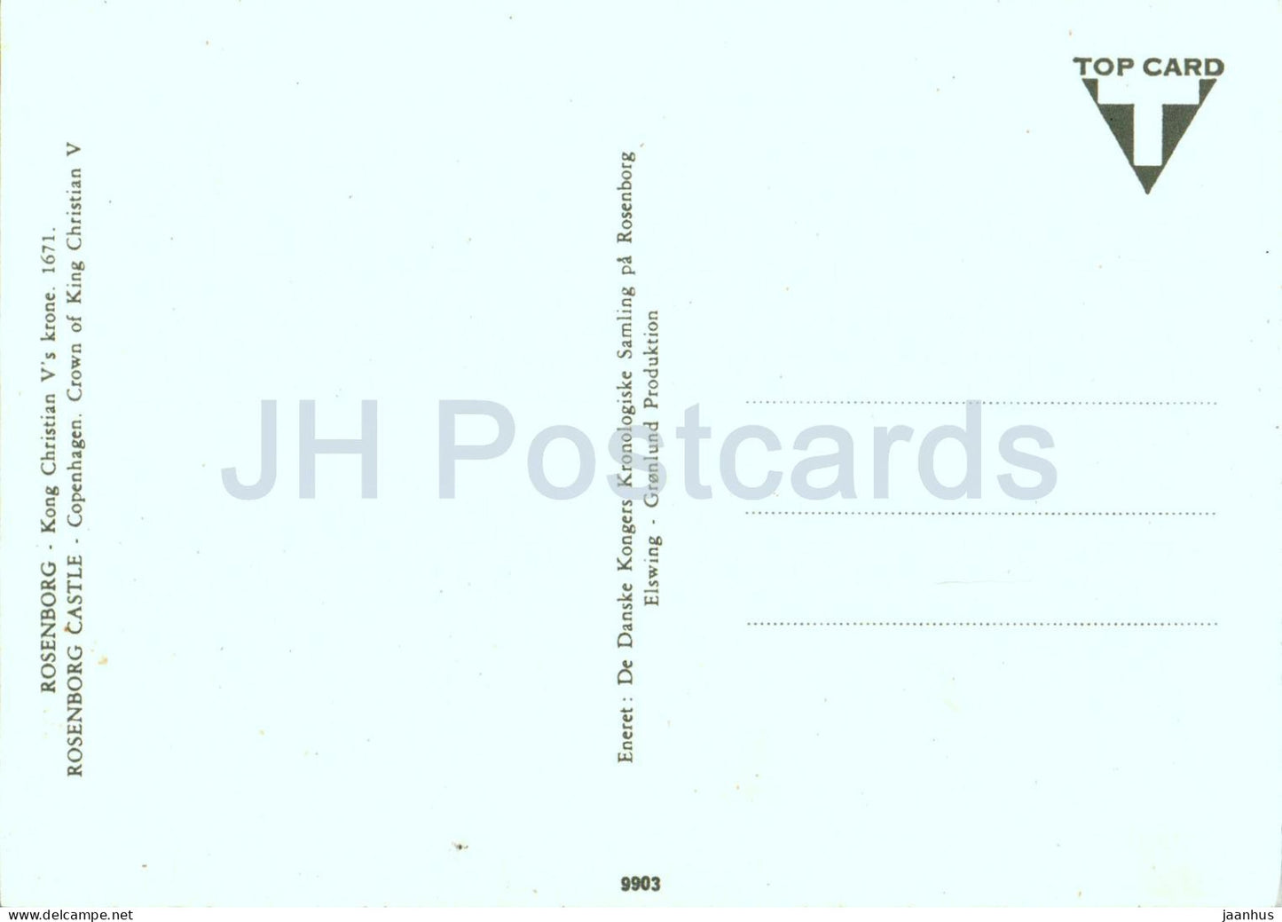 Copenhagen - Kobenhavn - Rosenborg castle - King Christian V Crown - 9903 - Denmark - unused