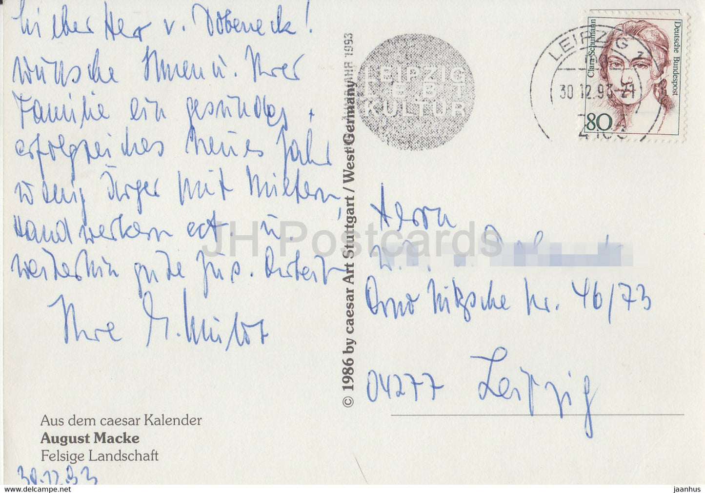 painting by August Macke - Felsige Landschaft - German art - 1986 - Germany - used