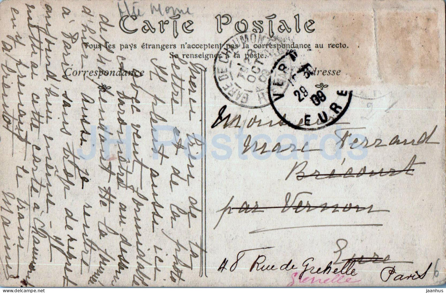 Chaumont - Vue prise du Square Philippe Lebon - alte Postkarte - 1902 - Frankreich - gebraucht