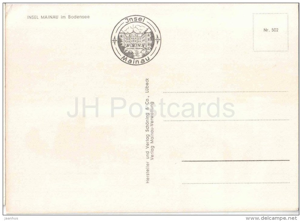 Insel Mainau im Bodensee Berner Alpen Altmann Saentis Toedi Gloernisch - 502 - Germany - ungelaufen - JH Postcards