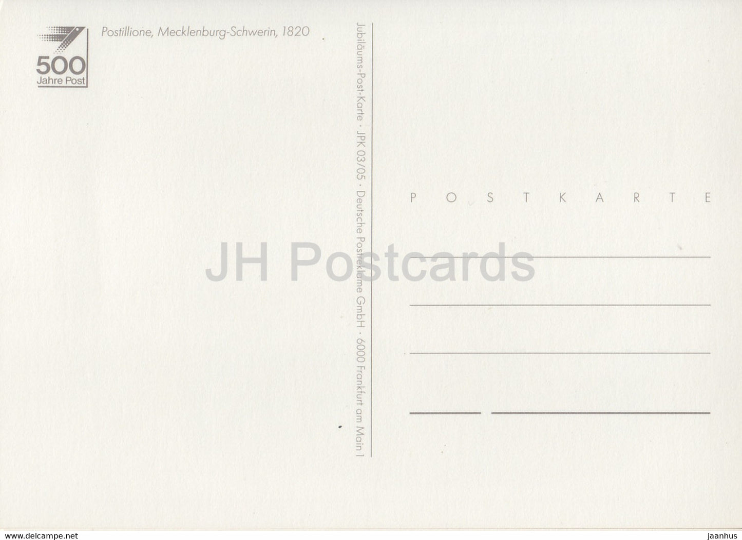 Postillione - Mecklenburg Schwerin - Postmen - Mail Service - Germany - unused