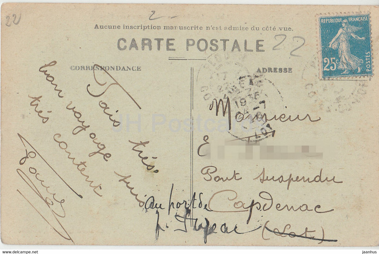 17 bis - Les Bords de la Rance vers Plouer - alte Postkarte - 1926 - Frankreich - gebraucht