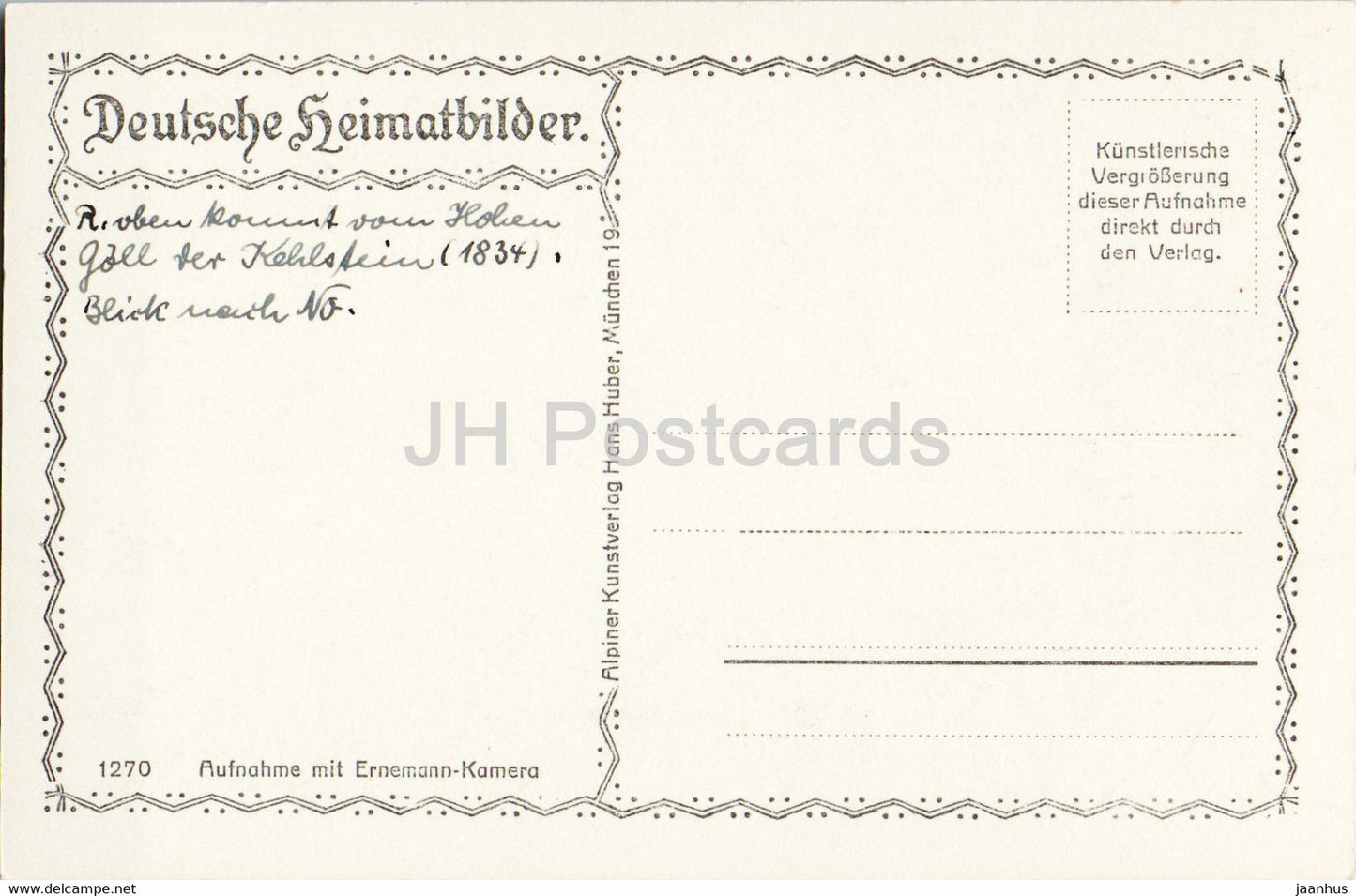 Blick v Watzmannhaus auf Berchtesgaden - alte Ansichtskarte - Deutschland - gebraucht