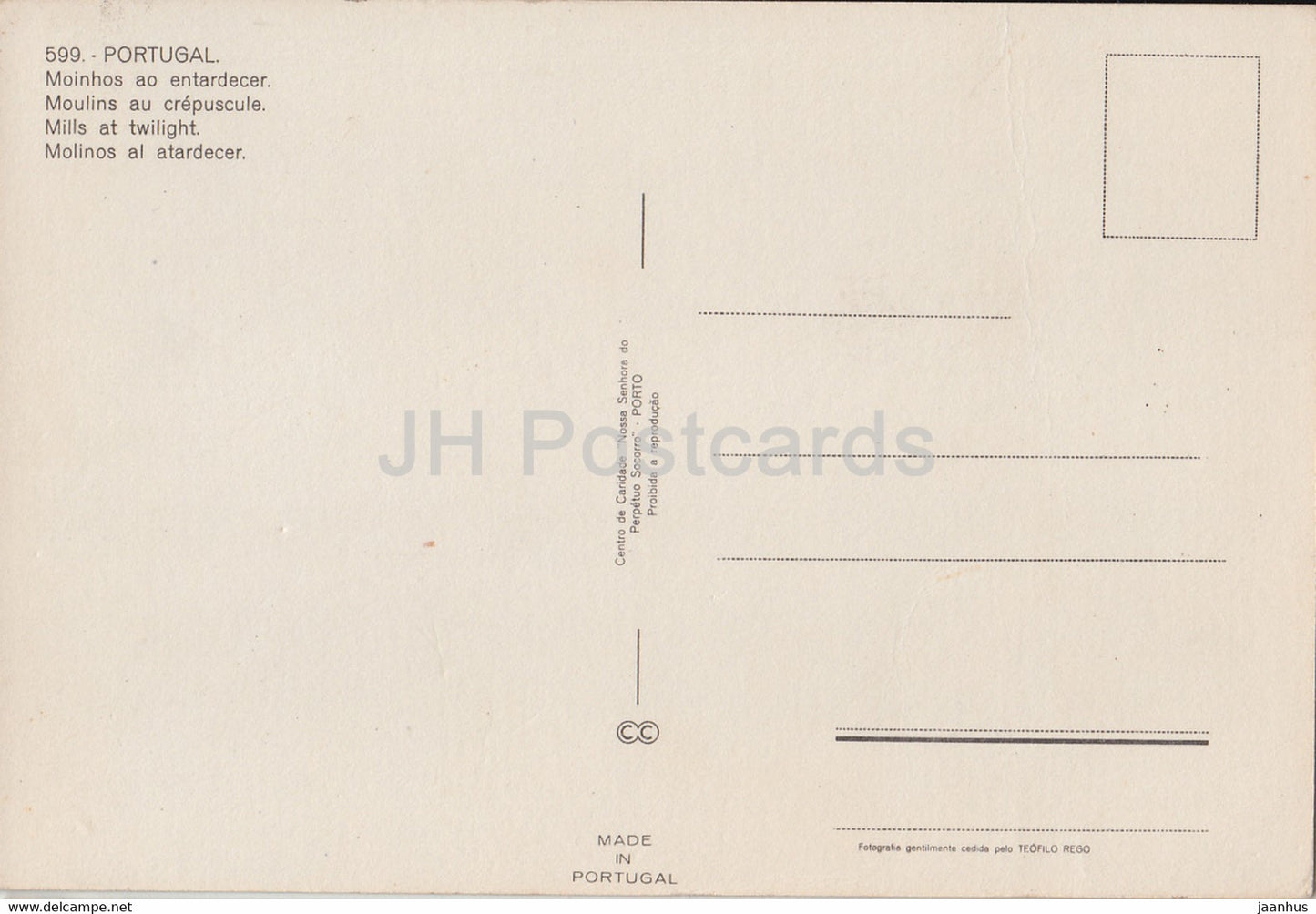 Moinhos ao entardecer - Windmühle in der Dämmerung - 599 - Portugal - unbenutzt