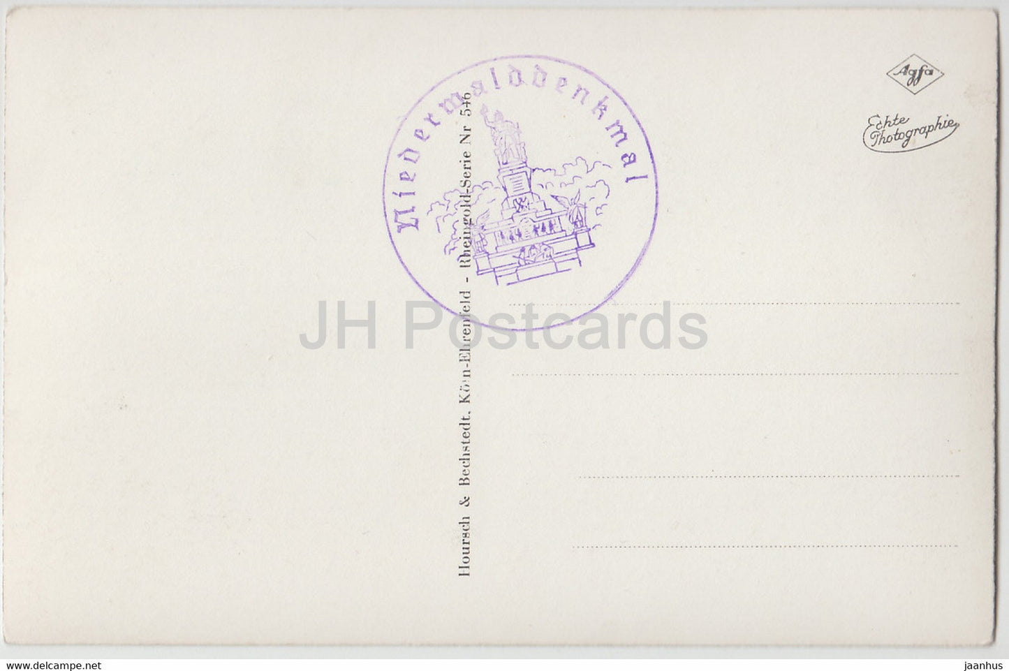 Das Nationaldenkmal auf dem Niederwald - Niederwalddenkmal - alte Postkarte - Deutschland - unbenutzt