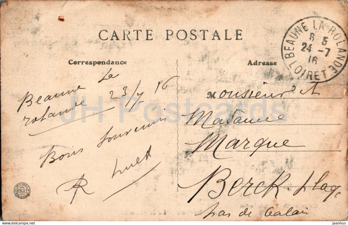 Malesherbes – Ile de Rosambo – Insel – alte Postkarte – 1916 – Frankreich – gebraucht
