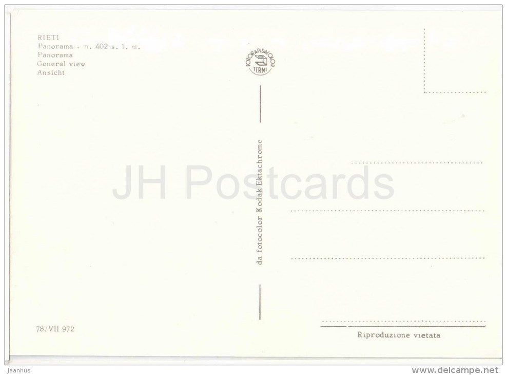 panorama m. 402 - Rieti - Lazio - 78/VII 972 - Italia - Italy - unused - JH Postcards