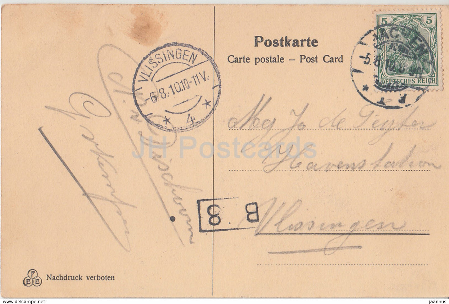 Aachen - Elisenbrunnen - Gemalde v Hermann Killian - old postcard - 1910 - Germany - used