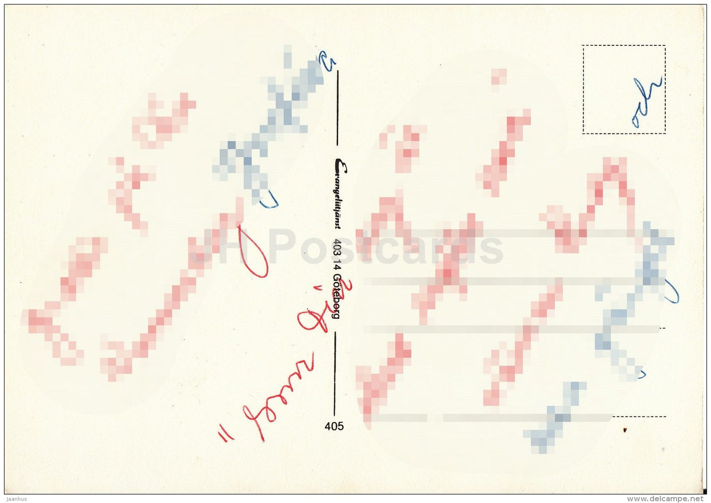 Birthday Greeting Card - lily-of-the-valley - song - flowers - 405 - Sweden - used - JH Postcards