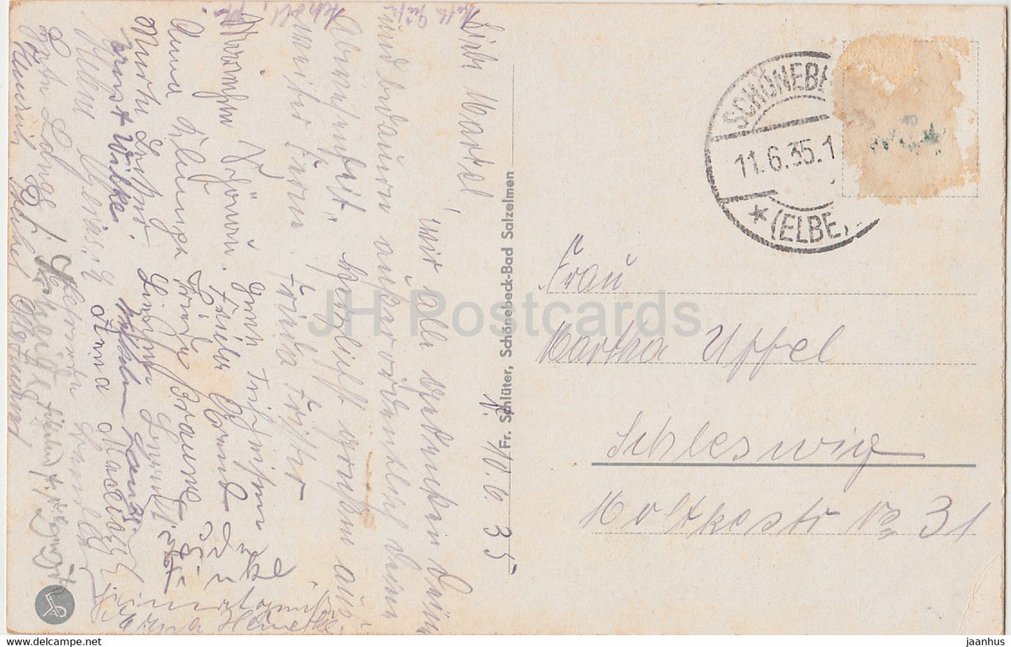 Bad Salzelmen - St Johannis Kirche - Autel Raum - église - carte postale ancienne - 1935 - Allemagne - utilisé