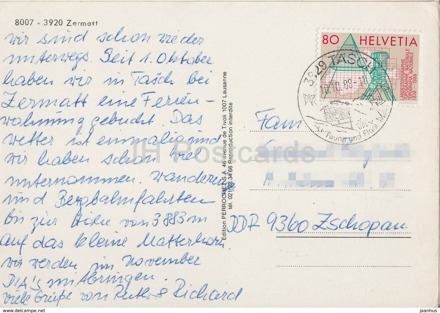 Zermatt - calèche - train - chemin de fer - multiview - 1988 - Suisse - occasion