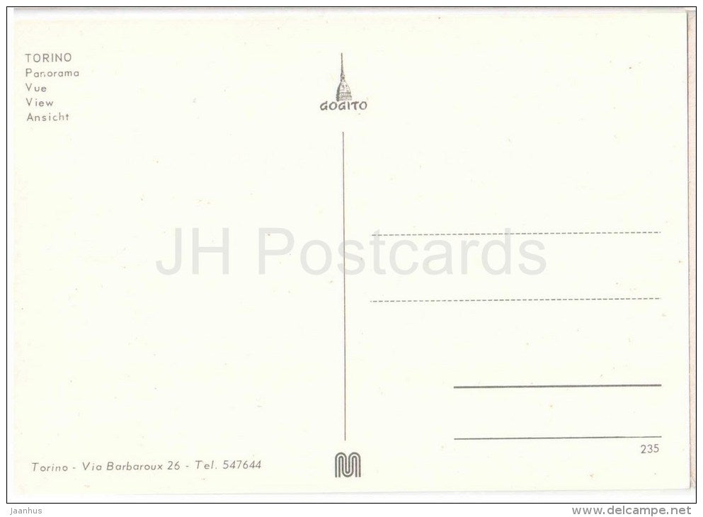 Panorama - bridge - Torino - Piemonte - 235 - Italia - Italy - unused - JH Postcards