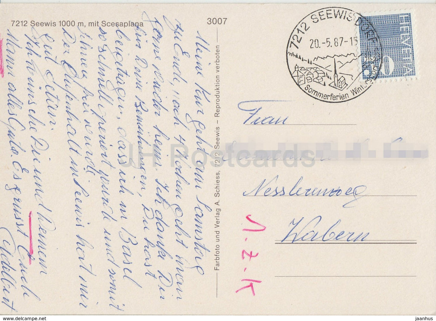 Seewis 1000 m mit Scesaplana - 1987 - Switzerland - used