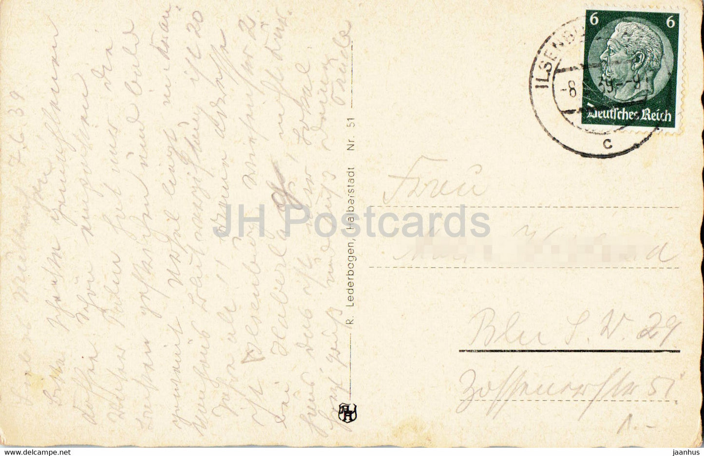 Ilsenburg im Harz - Schloss Evang Auslandssemino - alte Postkarte - 1939 - Deutschland - gebraucht