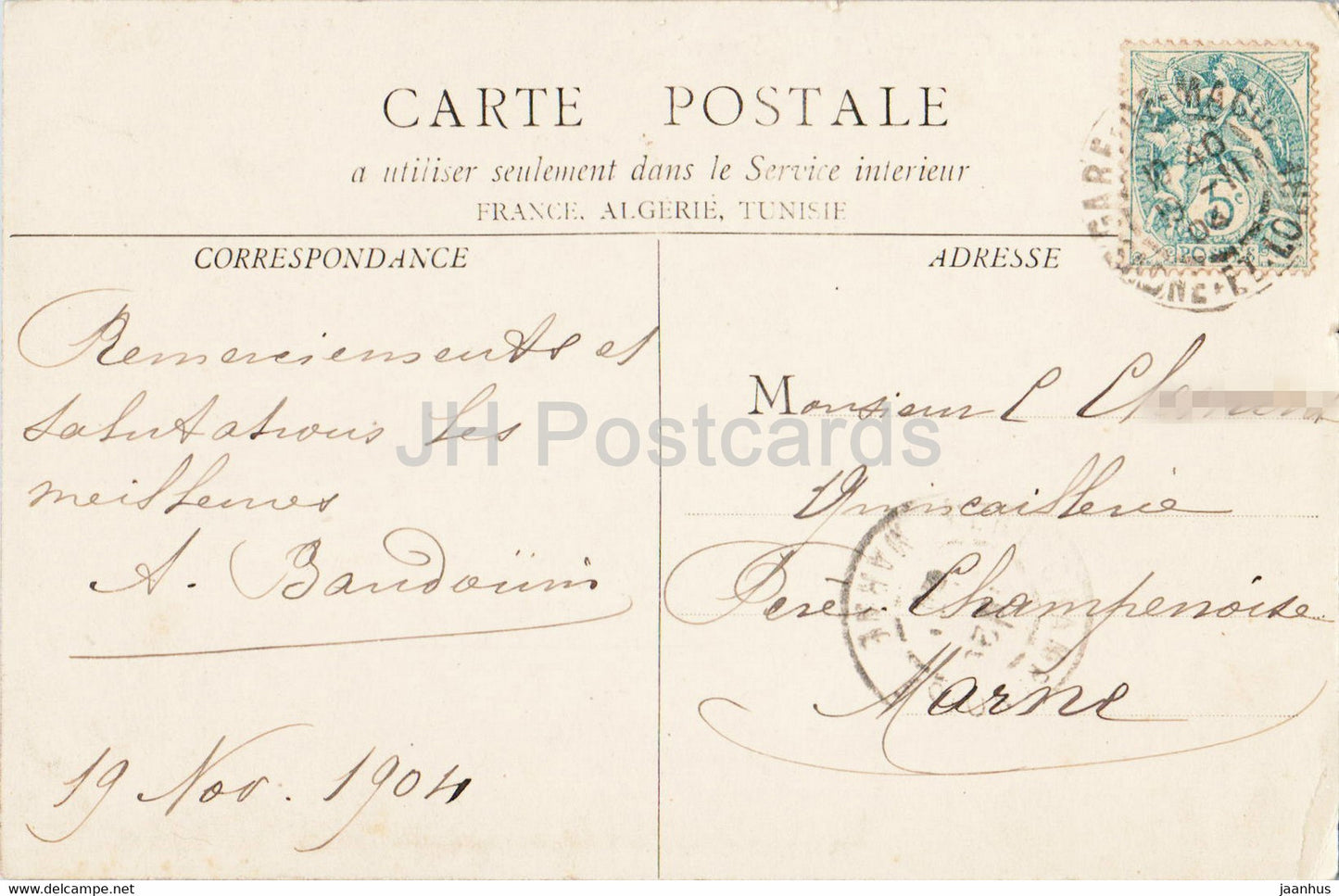 Macon - Hotel de Sennece - 15 - alte Postkarte - 1904 - Frankreich - gebraucht