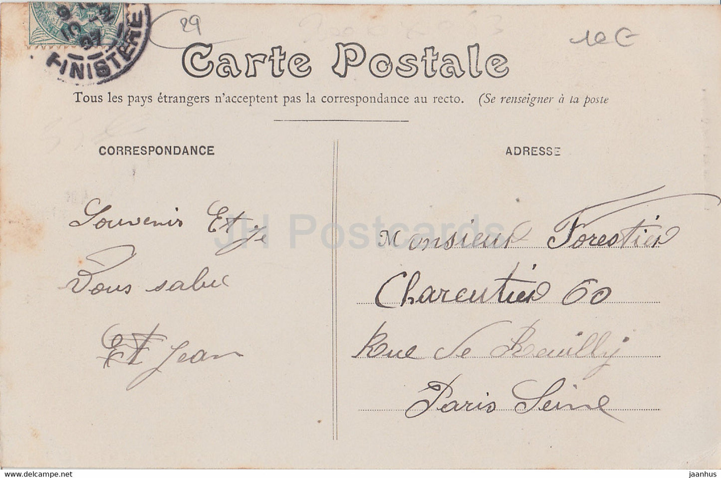 Environs de Quimper - Pardon de la Mere de Dieu - 367 - alte Postkarte - Frankreich - gebraucht