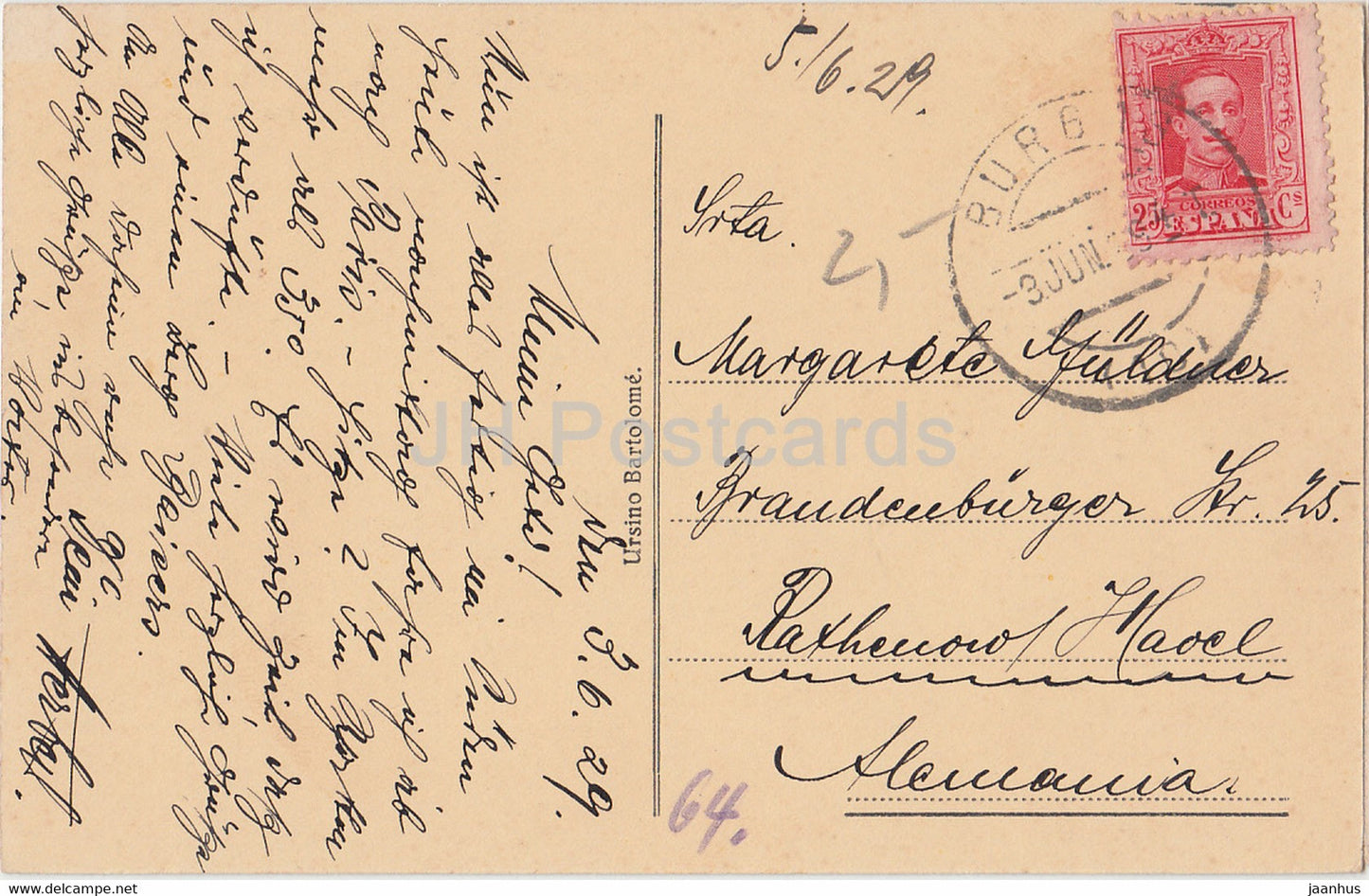 Burgos - Vista de la Catedral desde la Merced - cathedral - old postcard - 13 - 1929 - Spain - used