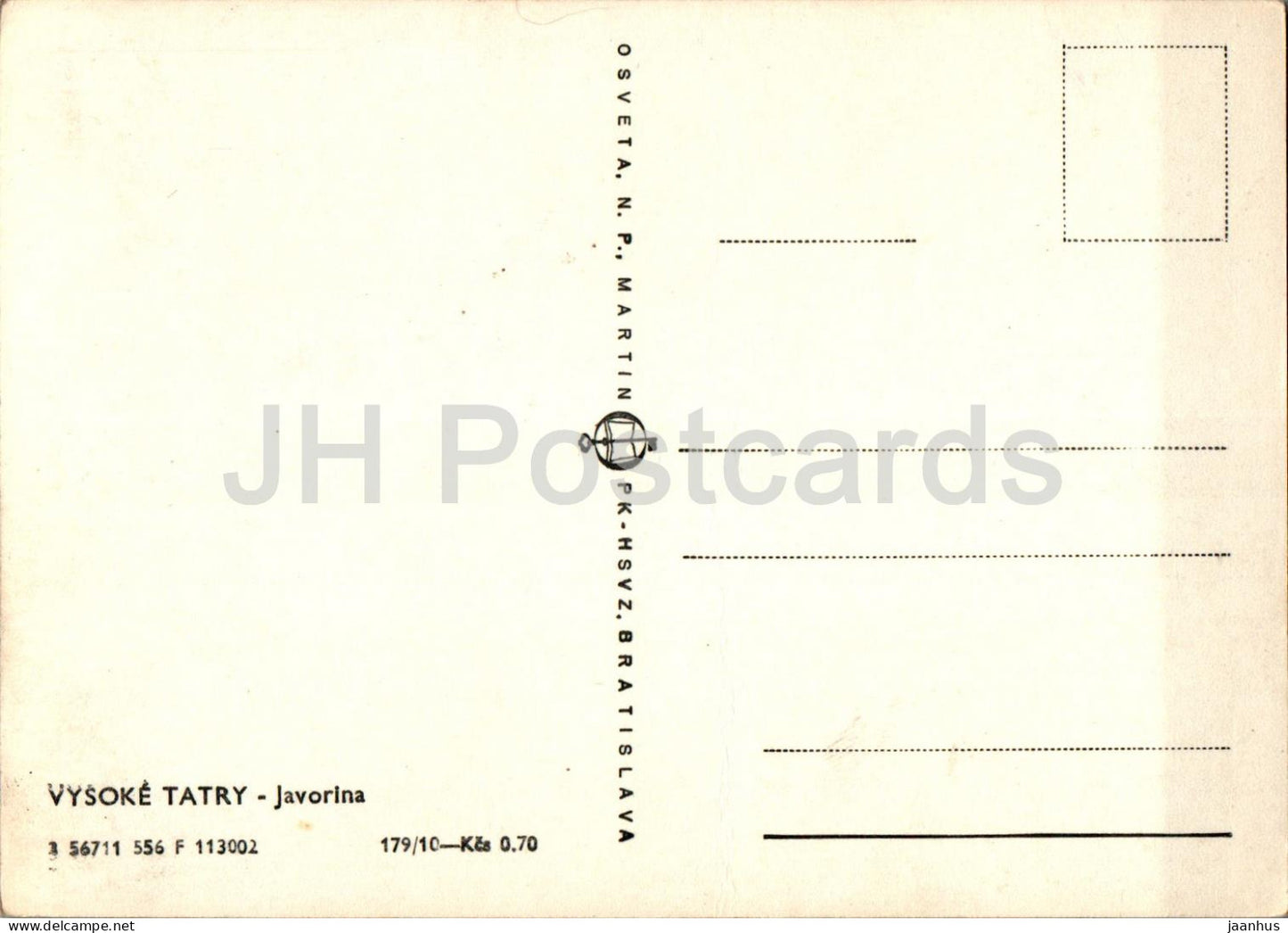 Vysoke Tatry - Javorina - High Tatras - Slovakia - Czechoslovakia - unused