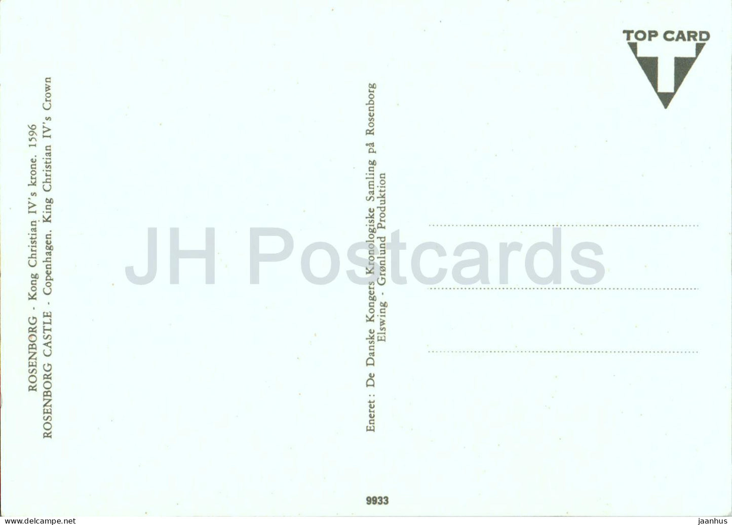 Kopenhagen – Kobenhavn – Schloss Rosenborg – König Christian IV. Krone – 9903 – Dänemark – unbenutzt