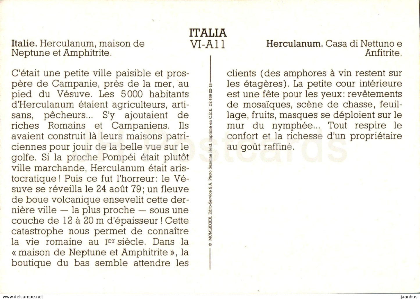 Herculanum - Casa di Nettuno e Anfitrite - Herculanum - Maison de Neptune et Amphitrite monde antique - Italie - inutilisé