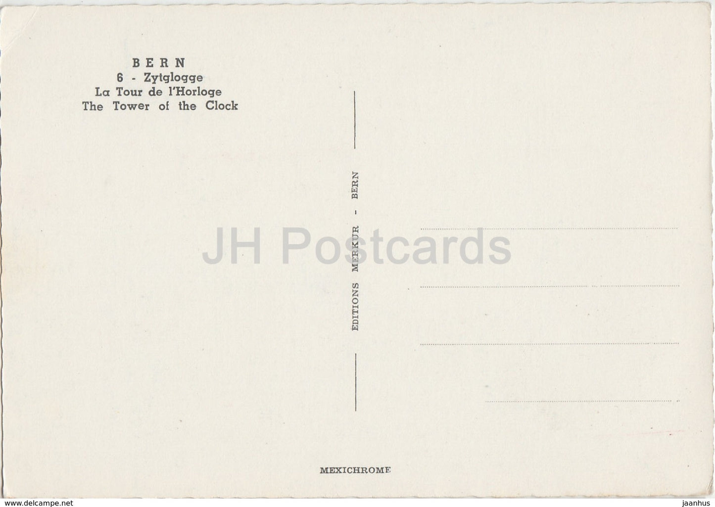 Berne - Berne - Zytglogge - La Tour de l'Horloge - La Tour de l'Horloge - Suisse - inutilisé