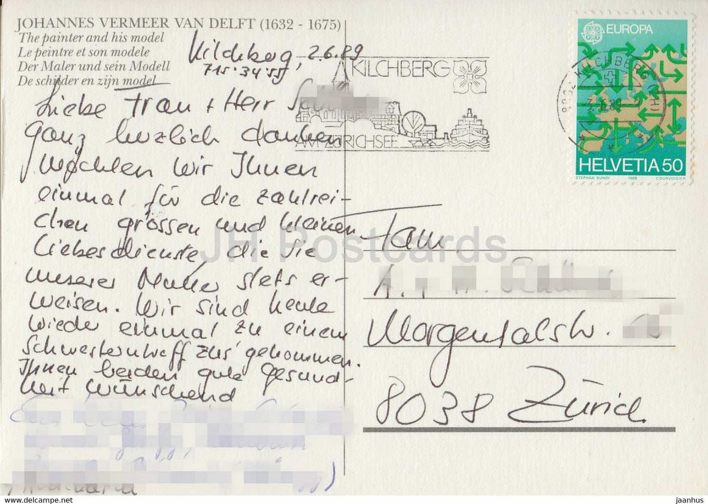 tableau de Johannes Vermeer van Delft - Le Peintre et son modèle - Art hollandais - 1989 - occasion